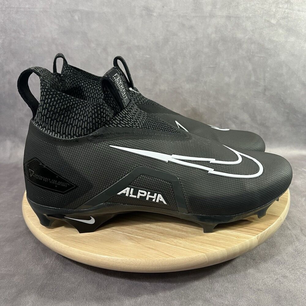 Nike Alpha Menace Elite 3 Flyknit Black Football Cleats Shoes Mens 13 CT6648-010